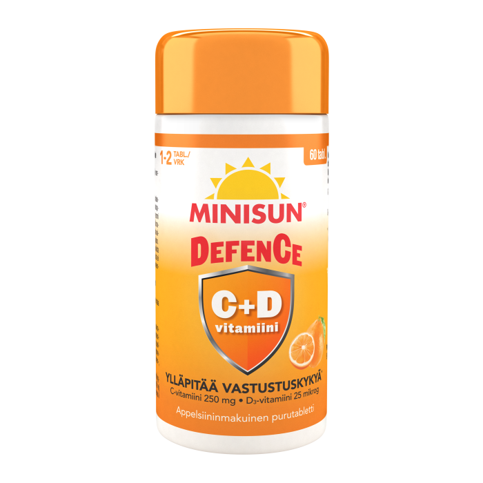 Minisun Defence C+D-vitamiini 60 PURUTABL