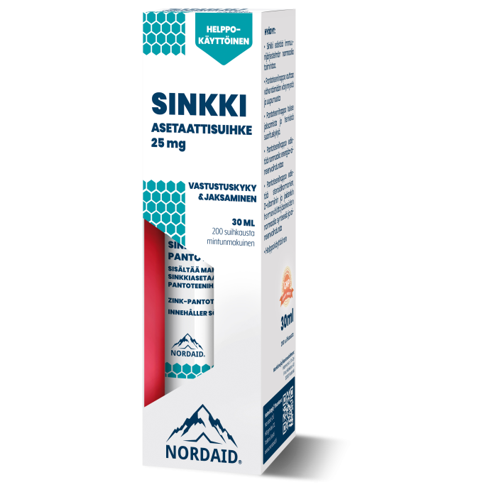 Nordaid Sinkkiasetaatti-pantoteenihapposuihke 30 ml