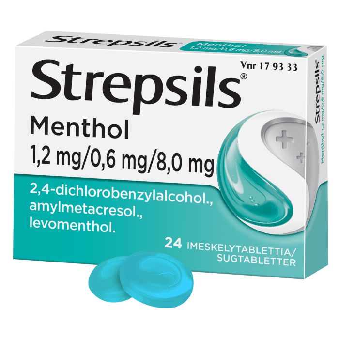 STREPSILS MENTHOL imeskelytabletti 1,2/0,6/8 mg 24 fol kuva 2