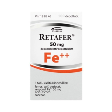 RETAFER depottabletti 50 mg 100 kpl