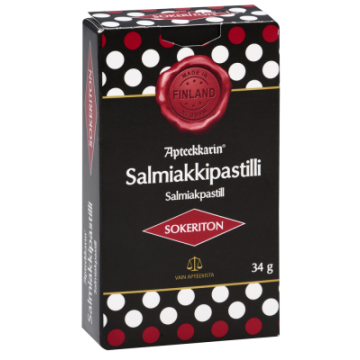 Apteekkarin Salmiakkipastilli sokeriton 34 g