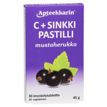 Apteekkarin C+ Sinkki mustaherukka 30 kpl