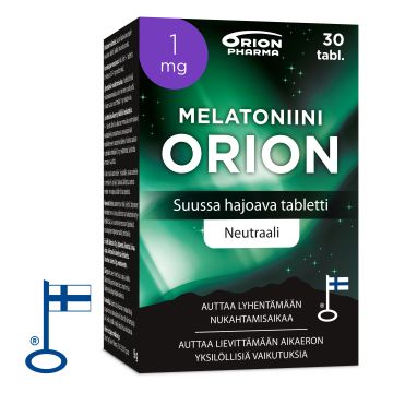 MELATONIINI ORION 1 MG SUUSSA HAJOAVA 30 TABL