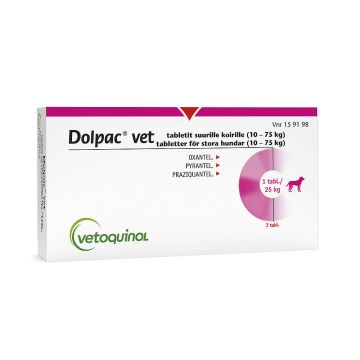 Dolpac Vet tabletti 500.70 mg / 124.85 mg / 125.00 mg 3 fol