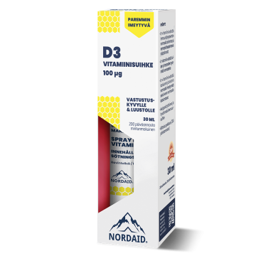 Nordaid D-vitamiinisuihke 100 mcg spray pullo 30 ml