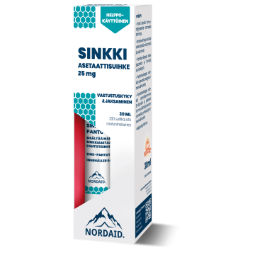 Nordaid Sinkkiasetaatti-pantoteenihapposuihke 30 ml