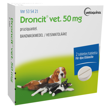 Droncit vet tabletti 50 mg 2 fol