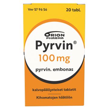 PYRVIN tabletti, kalvopäällysteinen 100 mg 20 kpl