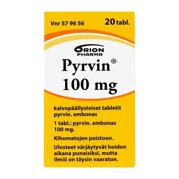 PYRVIN tabletti, kalvopäällysteinen 100 mg 20 kpl