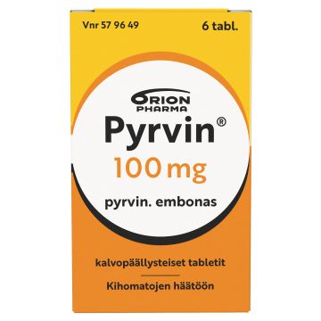PYRVIN tabletti, kalvopäällysteinen 100 mg 6 kpl